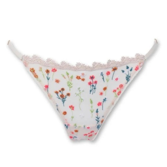 Huit 8 Anthropologie Boogoe Wonderland Floral String Mesh Bikini String Panties - Picture 1 of 4